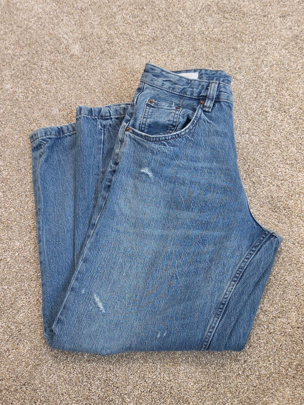 Zara Men's Baggy Fit Distressed Jeans